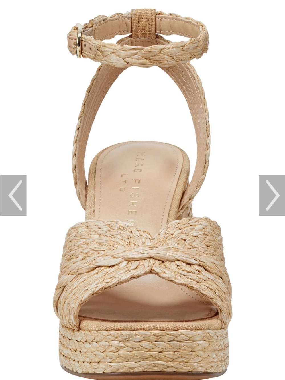 Marc Fisher Size 7 Raffia  Platform Block Heels in Natural Tan